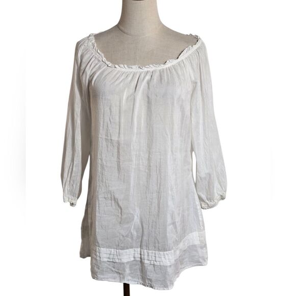Trinity White Long Sheer Boho Tunic Top - Picture 1 of 6